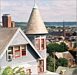 The Hancock House inn has a spectacular view of Dubuque.