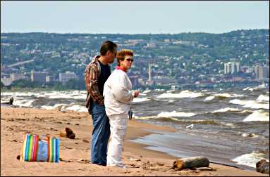 Park Point beach in Duluth.