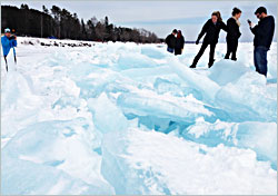 Blue ice in Duluth.