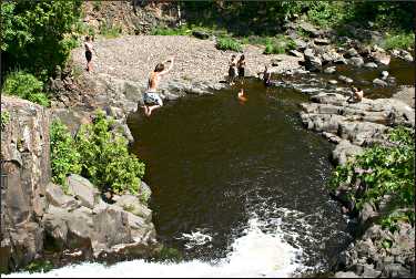 Swimming off Seven Bridges Road.