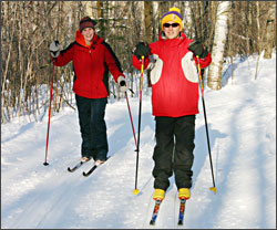 Skiers at Hartley Nature Center.