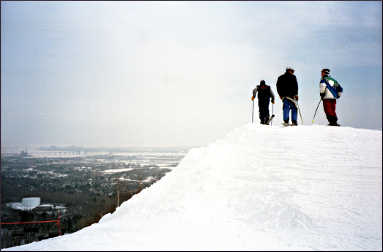 Skiers on Duluth's Spirit Mountain.