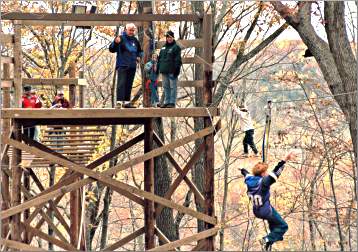 The ropes course at Eagle Bluff near Lanesboro.