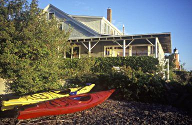 In Eagle Harbor, the Lake Breeze inn is next to the lighthou