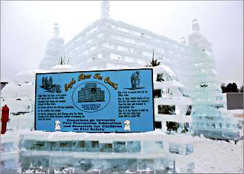 The ice palace in Eagle River, Wis.