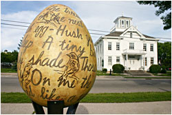 An artisti-decorated egg in Egg Harbor.