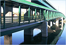 A bicycle bridge in Elgin.