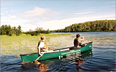 Canoeists push off into the BWCA in Ely.