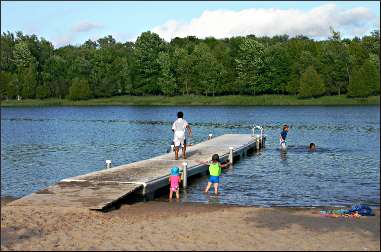 The beach at Empire's South Bar Lake.