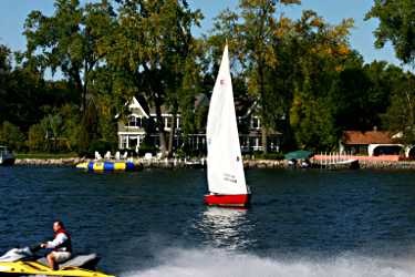 Boat traffic on Lake Minnetonka.