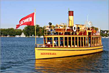 The steamboat Minnehaha on Lake Minnetonka.