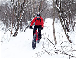 Fat-biking at Hartley Park in Duluth.