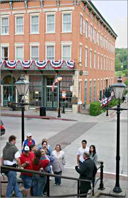 A ghost tour group in Galena.