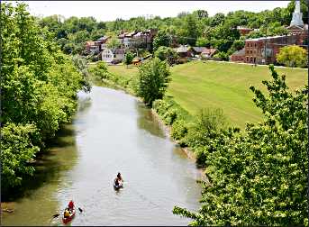 Canoeists on the Galena River.