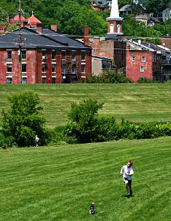 A boy on the Galena River banks.