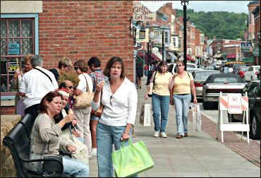 Shoppers in Galena.