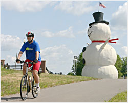 Bicycling on the Gateway Trail.