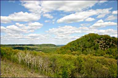 Southeast Minnesota bluff country in spring.