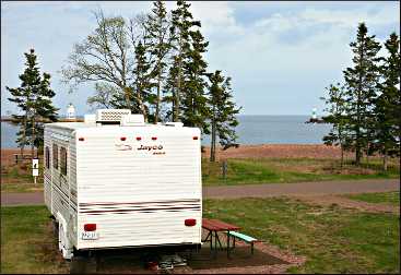 The municipal campground in Grand Marais.