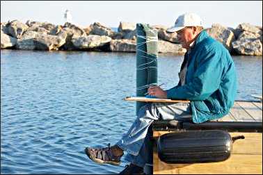 Artist David Hahn in Grand Marais.