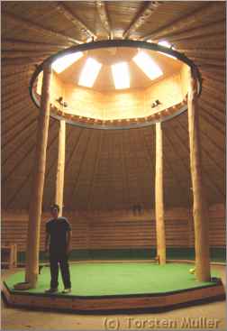 Interior of the great hall in Kay-nah-chi-wah-nung.