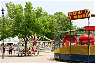 Rides at Bay Beach Amusement Park.