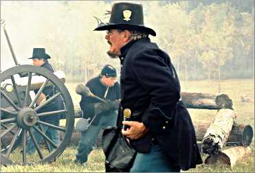 A soldier at the Wade House Civil War re-enactment.