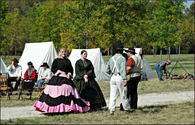 A Civil War encampment.