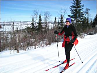 A skier on the Upper Gunflint trails.