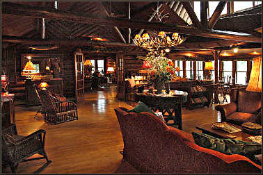 Inside Spider Lake Lodge.