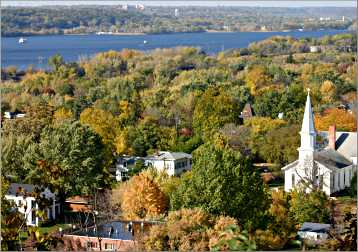 Hilltop view of Hudson.