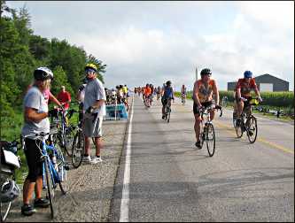 RAGBRAI riders in Iowa.