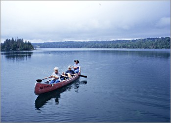 Canoeing on Isle Royale's Tobin Harbor.
