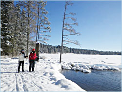 Snowshoeing at Itasca headwaters.