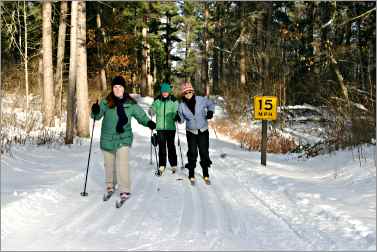 Skiers on the trails in Itasca State Park