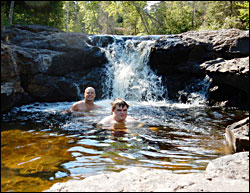 Soaking at Jacuzzi Falls.