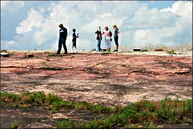 Red quartzite at Jeffers Petroglyphs.