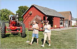 Farm machinery at Kalona Historical Village.