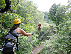 The Lake Geneva Canopy Tours zipline.