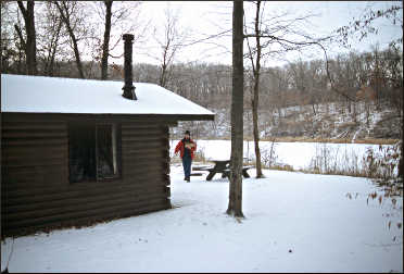 Camper cabin in Lake Maria State Park.