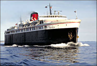 The S.S. Badger on Lake Michigan.