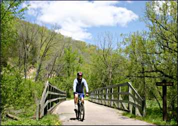 Spring bicycling on the Root River State Trail.