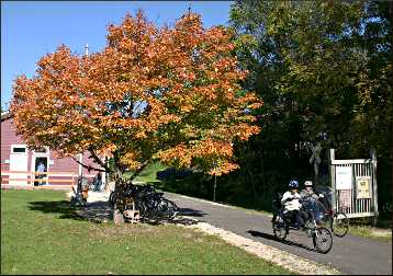 The Root River trailhead in Lanesboro.