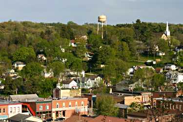 A blufftop view of Lanesboro.