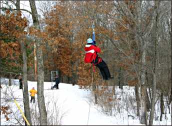 The high ropes course at Eagle Bluff.