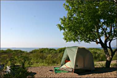 A campsite in Leelanau State Park.