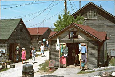 Shops in Leland's Fishtown.