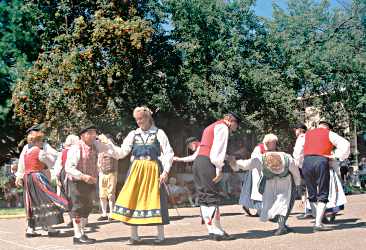 Swedish folk dancers perform during Karl Oskar Days in Linds