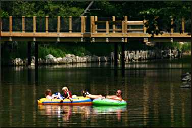 Tubing in Ludington State Park.