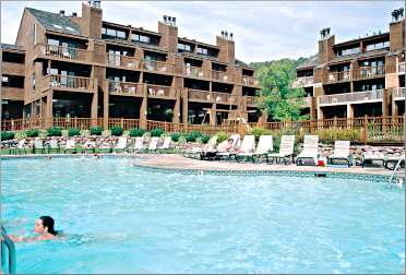 The pool at Lutsen's Caribou Highlands resort.